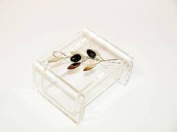 Business Card Holder With Nickel Silver Olive Branch in Plexiglass