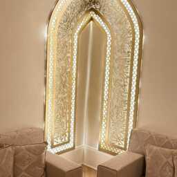 Ayatul Kursi Arch Mehraab Wall Art With Provision For Led Light, Islamic Decor - thumbnail 4