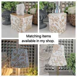 Cordless Touch Lamp. Beautiful Dark Beige/Gold Bird & Floral Toile Design Decoupaged Usb Rechargeable - thumbnail 2