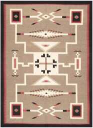 Handwoven Southwest Wool Kilim Rug Tribal Geometric Accent Decor - thumbnail 1