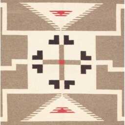 Handwoven Southwest Wool Kilim Rug Tribal Geometric Accent Decor - thumbnail 3