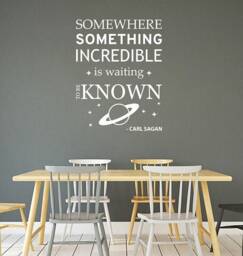 Somewhere Something Incredible Quote Wall Decal Vinyl Sticker Astronomy Science Saying Art Office Scientist Decor 14Qs - thumbnail 1