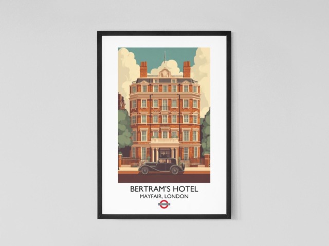 Bertrams Hotel Vintage Style Travel Poster - Agatha Christie Classic Detective Fiction Miss Marple Literary Gift Book - image 1