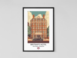 Bertrams Hotel Vintage Style Travel Poster - Agatha Christie Classic Detective Fiction Miss Marple Literary Gift Book - thumbnail 1