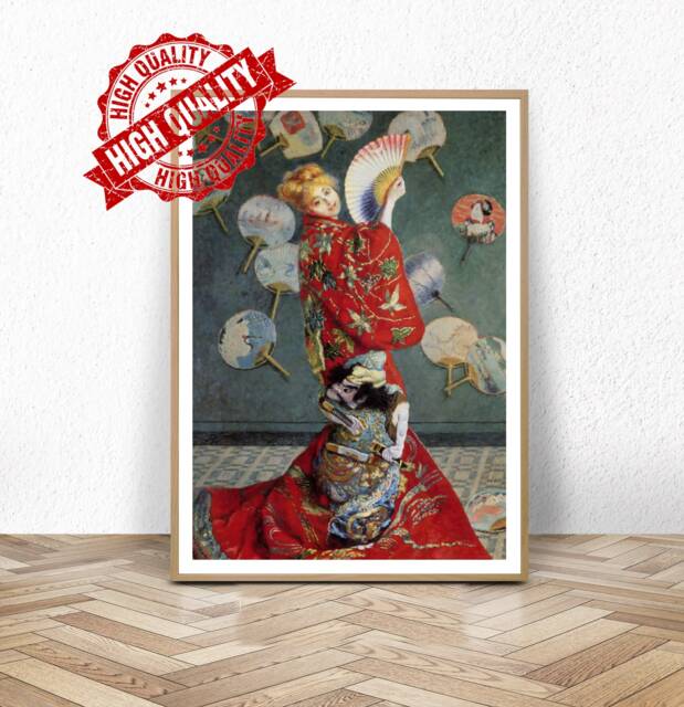 Camille Monet in Japanese Costume/La Japonaise By Claude Museum Poster Gallery Print