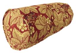 "William Morris Bramble Wine/Thyme Bolster Cushion 17"" X 8"