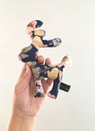 Flower Pattern Deer Plush Rattle Baby Toy, Soft Rattle, Reindeer Rattly - thumbnail 1