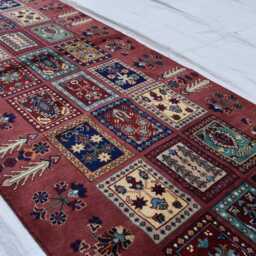 13x3Ft Handmade Afghan Rug, Pink Wool Runner, Boho Oriental Hall Decor - thumbnail 3