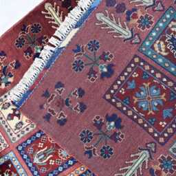 13x3Ft Handmade Afghan Rug, Pink Wool Runner, Boho Oriental Hall Decor - thumbnail 4