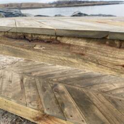 Driftwood Herringbone Coffee Table-Local Pick Up Only - thumbnail 2
