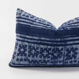 Indigo Batik Pillow Cover - Hmong Hill Tribe, Rustic Ethnic Decor - 12x20 - thumbnail 4