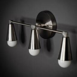 Castor 3 Cone Vanity Bathroom Light - thumbnail 2