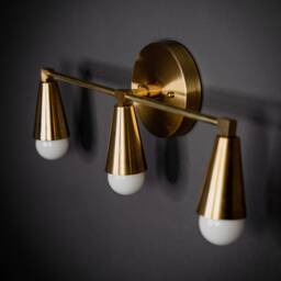 Castor 3 Cone Vanity Bathroom Light - thumbnail 3