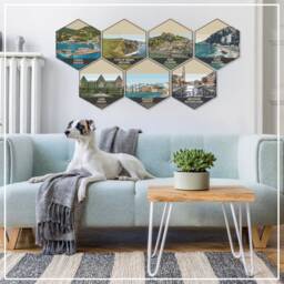 Custom Map, Hexagon Lake House Art, Canvas, Travel Collection, Wanderlust, Map Of Hometown, Nautical Decor, Wall Art - thumbnail 4
