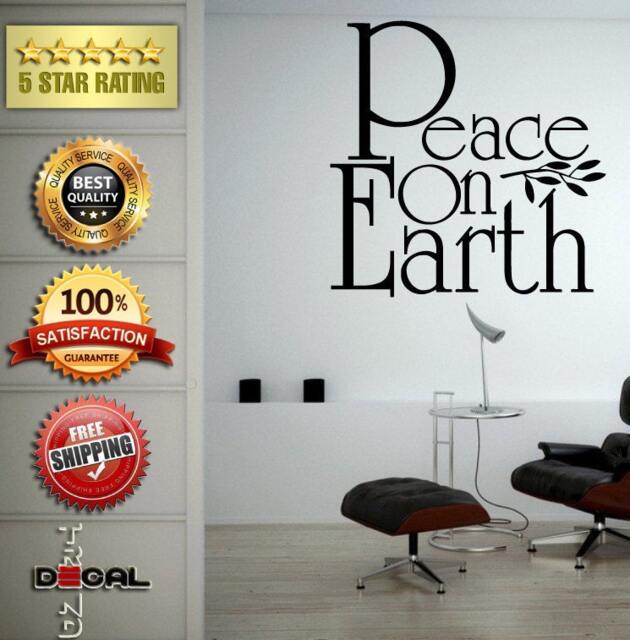 Peace On Earth Saying Quotation Wall Decal Vinyl Sticker Mural Room Decor L1749 - image 1