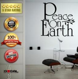 Peace On Earth Saying Quotation Wall Decal Vinyl Sticker Mural Room Decor L1749 - thumbnail 1
