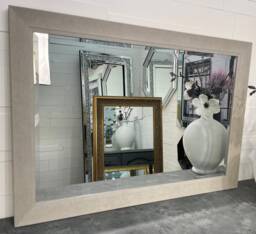 Large Grey Grained Framed Mirror Modern Contemporary Elegant Hamilton Wall - Choice Of Size Premium Quality Free P&p - thumbnail 1