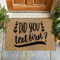Did You Text First? - Funny & Bold Doormat For Modern Living A Playful Entryway Piece Social Media Lovers Sass Queens Coir Mat - thumbnail 1