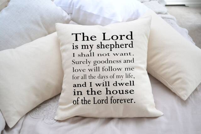 The Lord Is My Shepherd Pillow, Religious Gift, Spritual Wedding Gift Idea, Psalm 23, Church Retreat, Womans Pastor - image 1