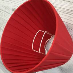 Red Ribbon Clip-On Lampshade, Handmade Chandelier Shade - thumbnail 4