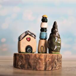 Ceramic & Wood Miniature For The Home Or Office, Desk Accessory Men - thumbnail 2