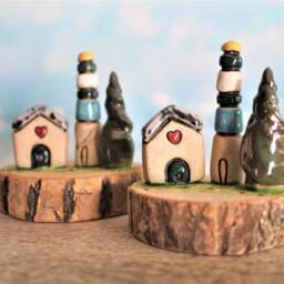 Ceramic & Wood Miniature For The Home Or Office, Desk Accessory Men - thumbnail 3