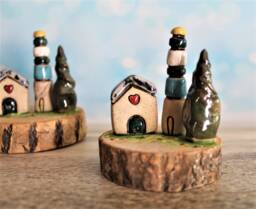 Ceramic & Wood Miniature For The Home Or Office, Desk Accessory Men - thumbnail 1