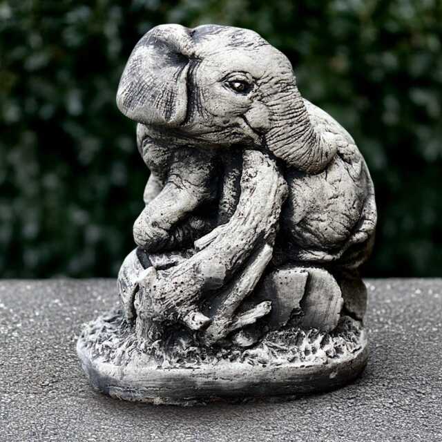 Majestic Elephant Sculpture Lucky Statue Cement Animal Decoration Outdoor Figurine Front Door Ornament Handmade - image 1