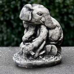 Majestic Elephant Sculpture Lucky Statue Cement Animal Decoration Outdoor Figurine Front Door Ornament Handmade - thumbnail 1