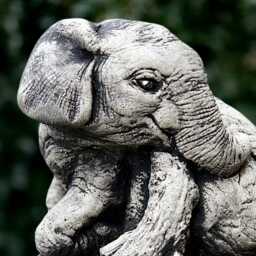 Majestic Elephant Sculpture Lucky Statue Cement Animal Decoration Outdoor Figurine Front Door Ornament Handmade - thumbnail 3