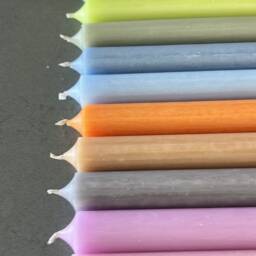 Colorful Candle With Heart, Taper Candle, Pastel Candles - 10 Colors - thumbnail 4