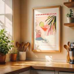 Cosmopolitan Wall Art Print Retro Cocktail Style - Bar Poster - thumbnail 2