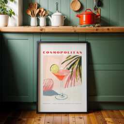 Cosmopolitan Wall Art Print Retro Cocktail Style - Bar Poster - thumbnail 3