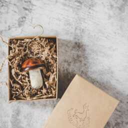 Penny Bun Mushroom Ornament - Christmas Tree Ceramic Boletus, Handmade Woodland Decor - thumbnail 2