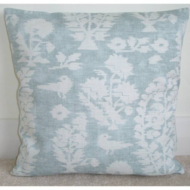 Bird Cushion Cover Duck Egg French Linen With Zip 16 - image 1