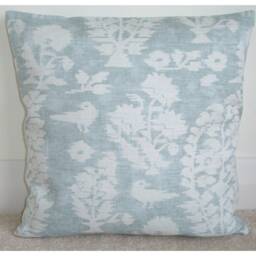 Bird Cushion Cover Duck Egg French Linen With Zip 16 - thumbnail 1