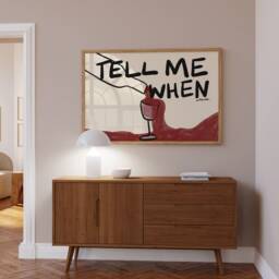 Tell Me When Wine Art Print - Retro Bar Cart Poster - thumbnail 2