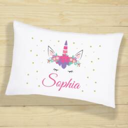 Customised Cute Unicorn Head Pillow Case Personalised Gifts For Sleepover Party - Home, Bedroom Decor & Birthday Decoration Girls - thumbnail 1
