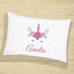 Customised Cute Unicorn Head Pillow Case Personalised Gifts For Sleepover Party - Home, Bedroom Decor & Birthday Decoration Girls - thumbnail 2