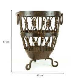 Large Hand Forged Wrought Iron Log Basket - thumbnail 3