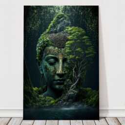 Buddha Green Forest, Spirit Of Nature, Wall Art, Mounted Canvas Print Ready To Hang - thumbnail 2