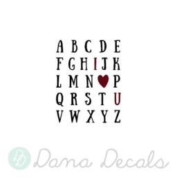 I Heart U Alphabet Vinyl Wall Decal - Kids Room Decor - thumbnail 3