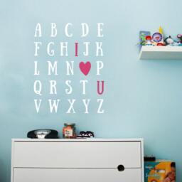 I Heart U Alphabet Vinyl Wall Decal - Kids Room Decor - thumbnail 1