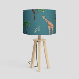Safari Nursery Lampshade Teal Animal Print Drum Lampshade - thumbnail 1