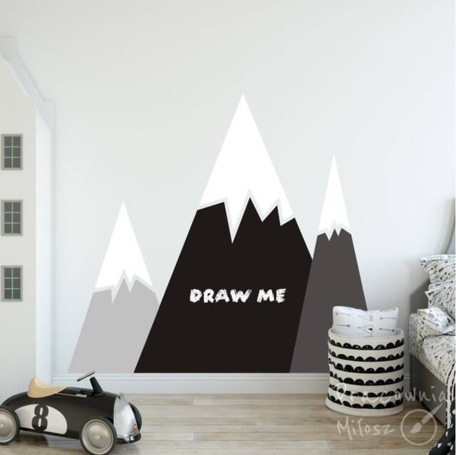 Mountains Wall Decals Stickers Mountains Wall Art Nursery Headboard Baby Room Decal - image 1