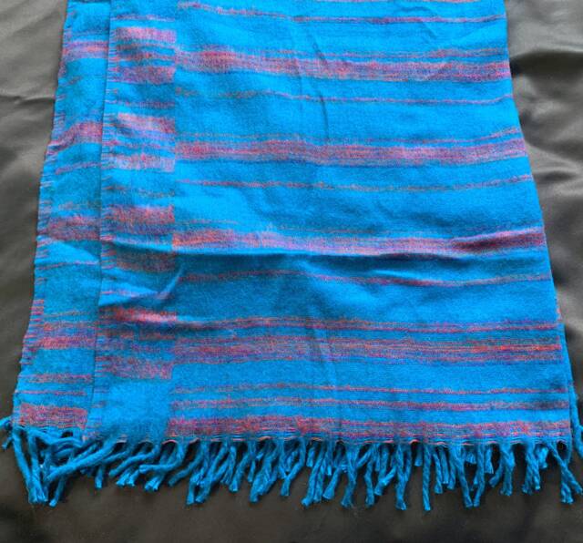 Warm Blue Cosy Blanket 4 Parties Festivals & Snuggling. A Lovely Soft Touch, Very Warm, Nice & Lightweight Shawl Scarf Throw. Os - image 1