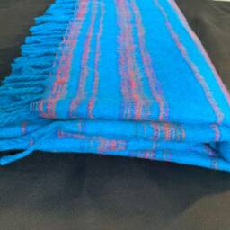 Warm Blue Cosy Blanket 4 Parties Festivals & Snuggling. A Lovely Soft Touch, Very Warm, Nice & Lightweight Shawl Scarf Throw. Os - thumbnail 3
