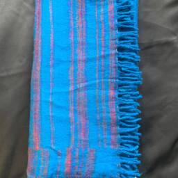 Warm Blue Cosy Blanket 4 Parties Festivals & Snuggling. A Lovely Soft Touch, Very Warm, Nice & Lightweight Shawl Scarf Throw. Os - thumbnail 2