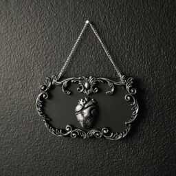 Vein & Vessel - Ornate Anatomical Heart Wall Hanging, Mini Gothic Plaque, Handmade Decor, Gold Or Silver, Gallery Gap Filler - thumbnail 4