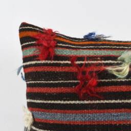 Vintage Turkish Kilim Pillow Cover Bohemian Cushion - 18''x18'' - thumbnail 3